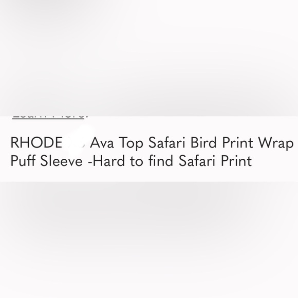 RHODE Ava Top S Safari Print HTF Peplum Ruffle Wrap - Picture 3 of 12